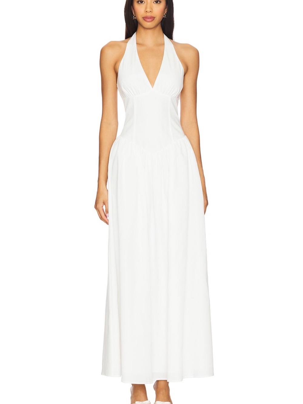 REVOLVE White Halter Maxi Dress